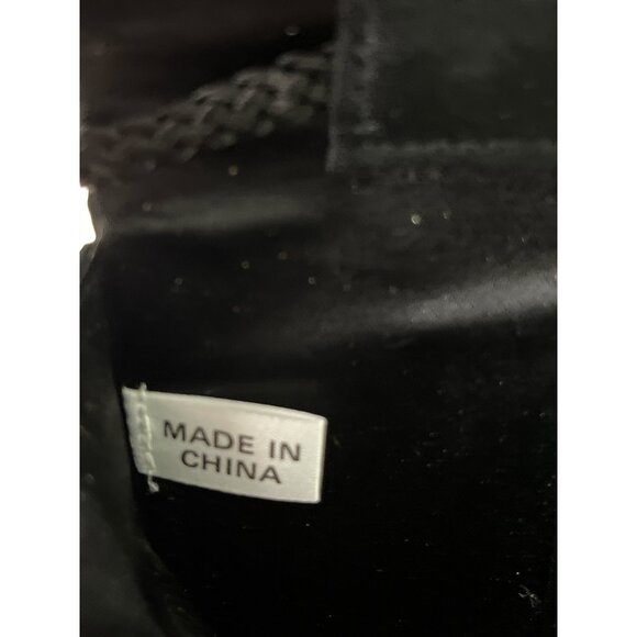 La Regale Vintage Black Satin Beaded Evening Clutch Purse With Shoulder Strap - Picture 7 of 7